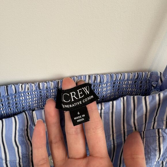 J.Crew Generative Cotton Blue Striped Tiered Midi Dress Size 6CA705 Summer 2024 - Picture 12 of 12